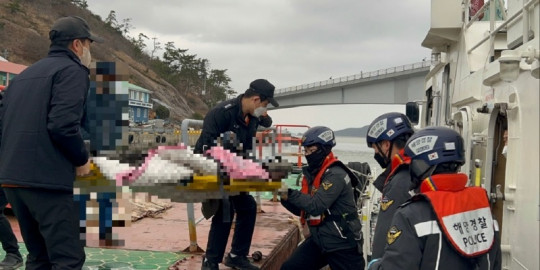 목포해경이 15일 신안군 비금도에서 뇌졸중 의심증세를 보인환자.jpg